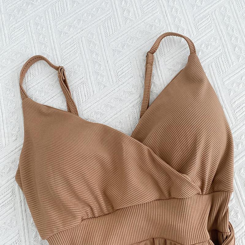 細肩帶扭結罩杯連身褲【8009】-細節圖7