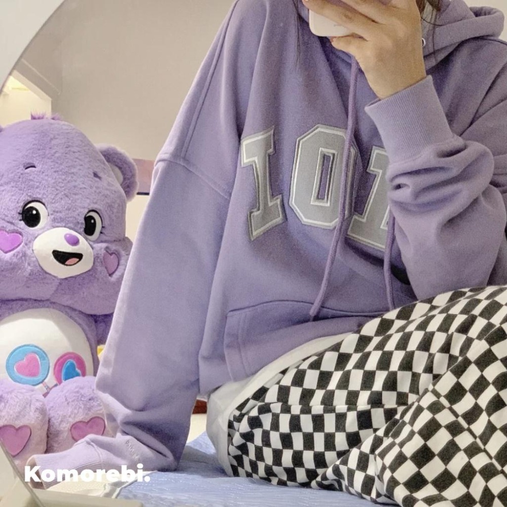 💜在臺現貨💜5252 by OiOi 帽T 有刷毛 字母印花 ROSE同款 大學T 帽踢 連帽衛衣-細節圖2