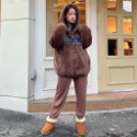💜韓國代購💜 FCMM 絨毛外套 大LOGO 羊羔毛 連帽熊熊外套 加厚夾克 棉衣 棉服 男女同款-規格圖9