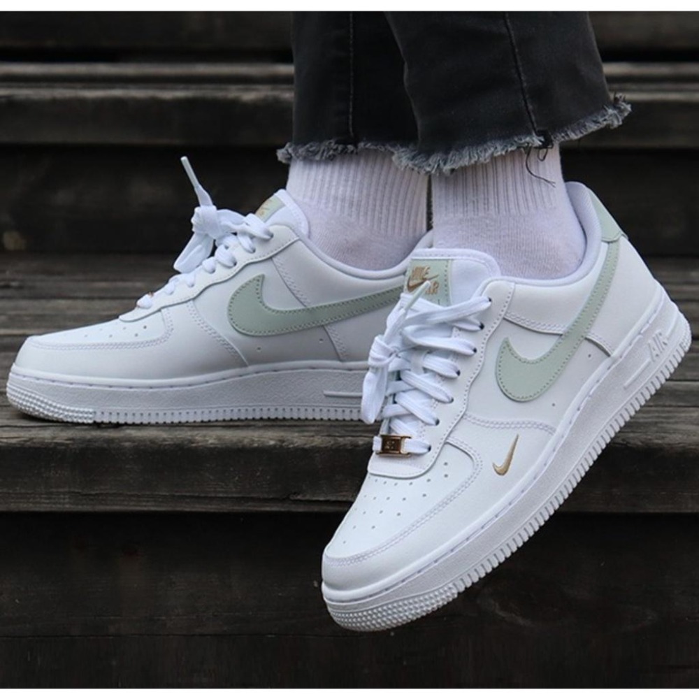 Nike Air Force 1 雙勾 豆沙綠 奶茶 玫瑰粉 黑勾 金箔 CZ0270-102-105-106-細節圖4