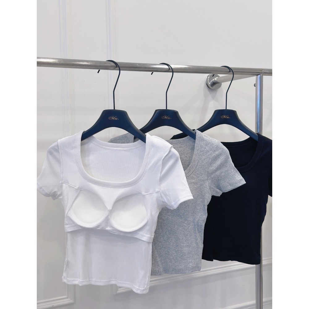 方領螺紋挺版上衣-細節圖2