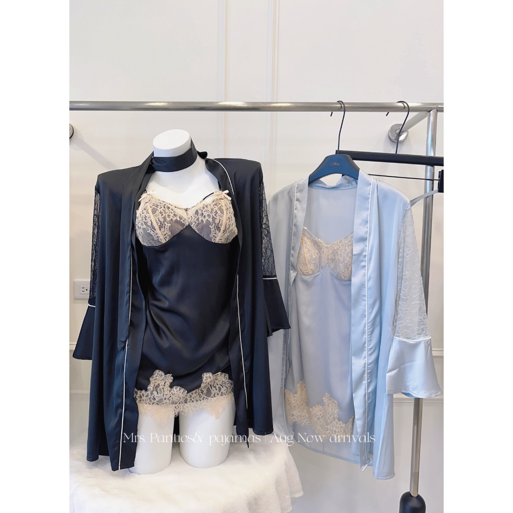 性感嬌妻▪️睡裙+睡袍+腰帶 附胸墊-細節圖2