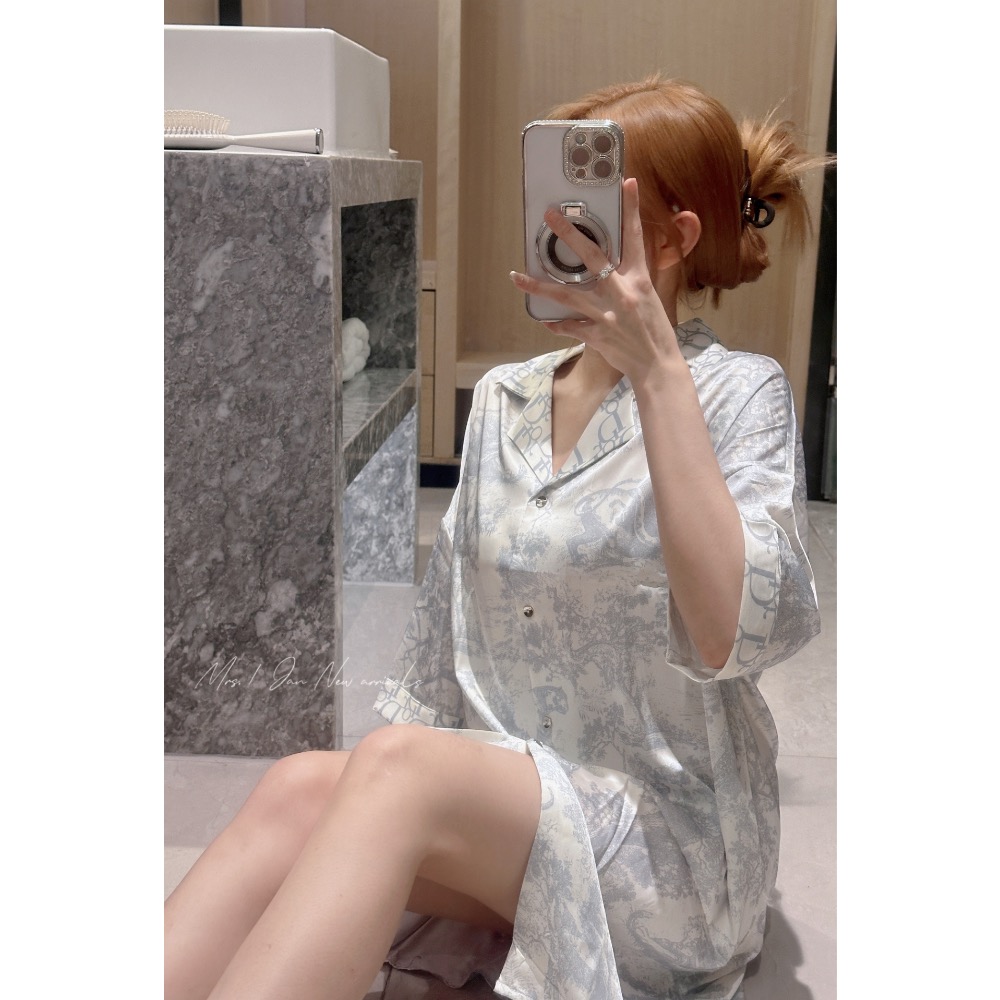 倫敦迷霧🪞灰/粉兩色 加長版睡裙-細節圖2