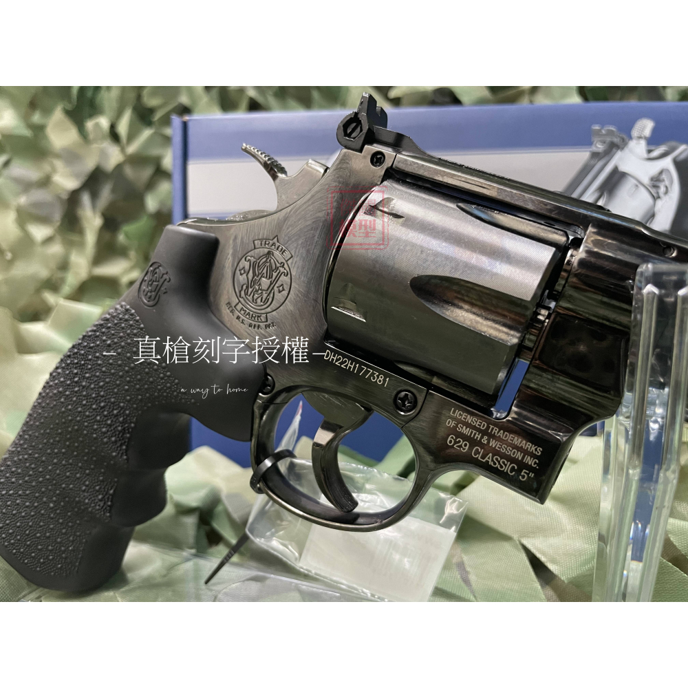 傑國模型) S&W M629 真槍廠授權刻字Smith & Wesson CO2 左輪手槍5吋鈦 