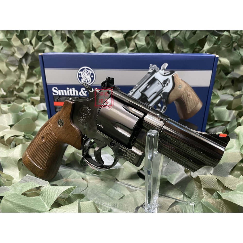 (傑國模型) S&W M629 真槍廠授權刻字 Smith & Wesson CO2 左輪手槍 3吋 鈦黑色-細節圖2