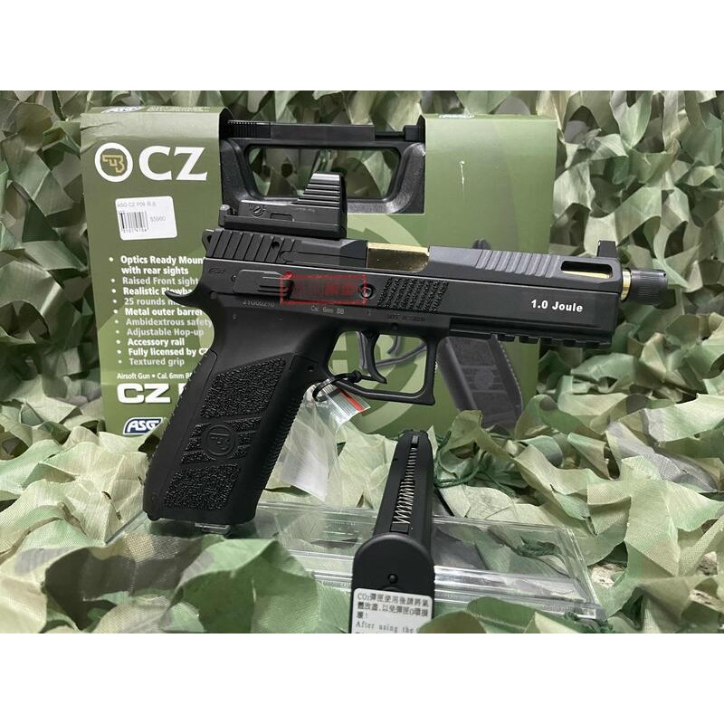 (傑國模型)現貨 ASG CZ P09 CZP09 RMR 內紅點 快瞄 CO2 手槍 BB槍 CO2槍 槍盒 套裝-細節圖2