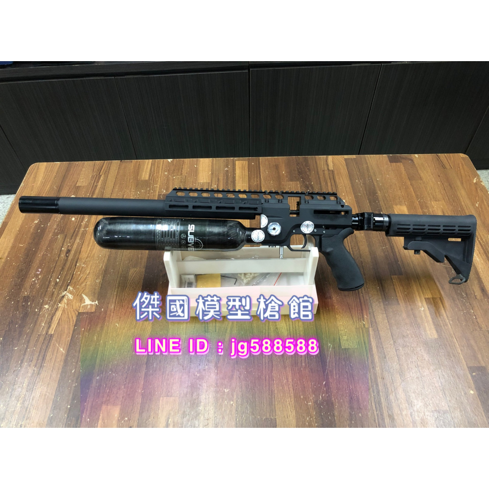 (傑國模型)新品 黑熊高壓空氣槍 單發短版 9MM /7.62MM .35/.30 碳纖維氣瓶 輕量化 低動能玩具槍-細節圖8