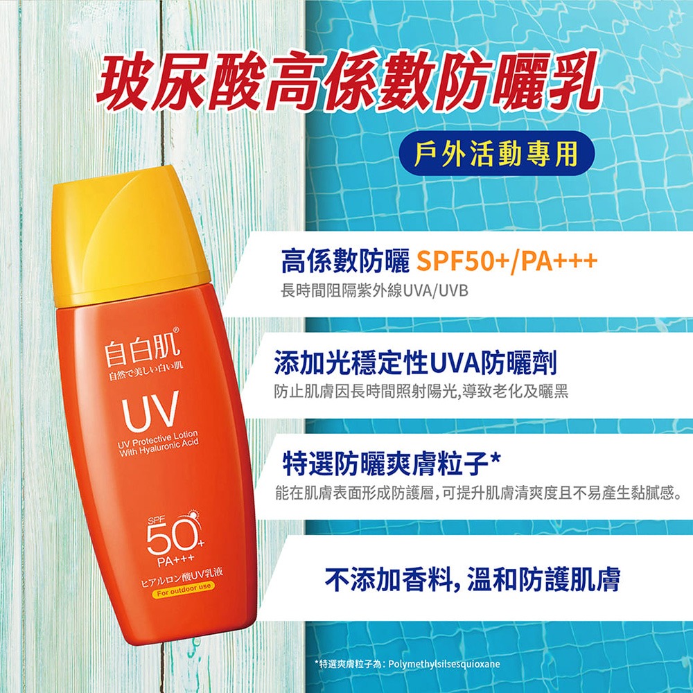 自白肌玻尿酸高係數防曬乳SPF50+(戶外型)-細節圖3