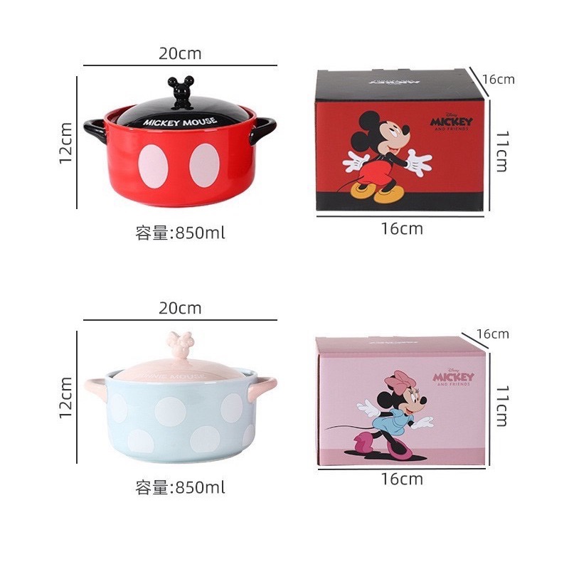 米奇米妮雙耳泡麵碗 850ml-細節圖2