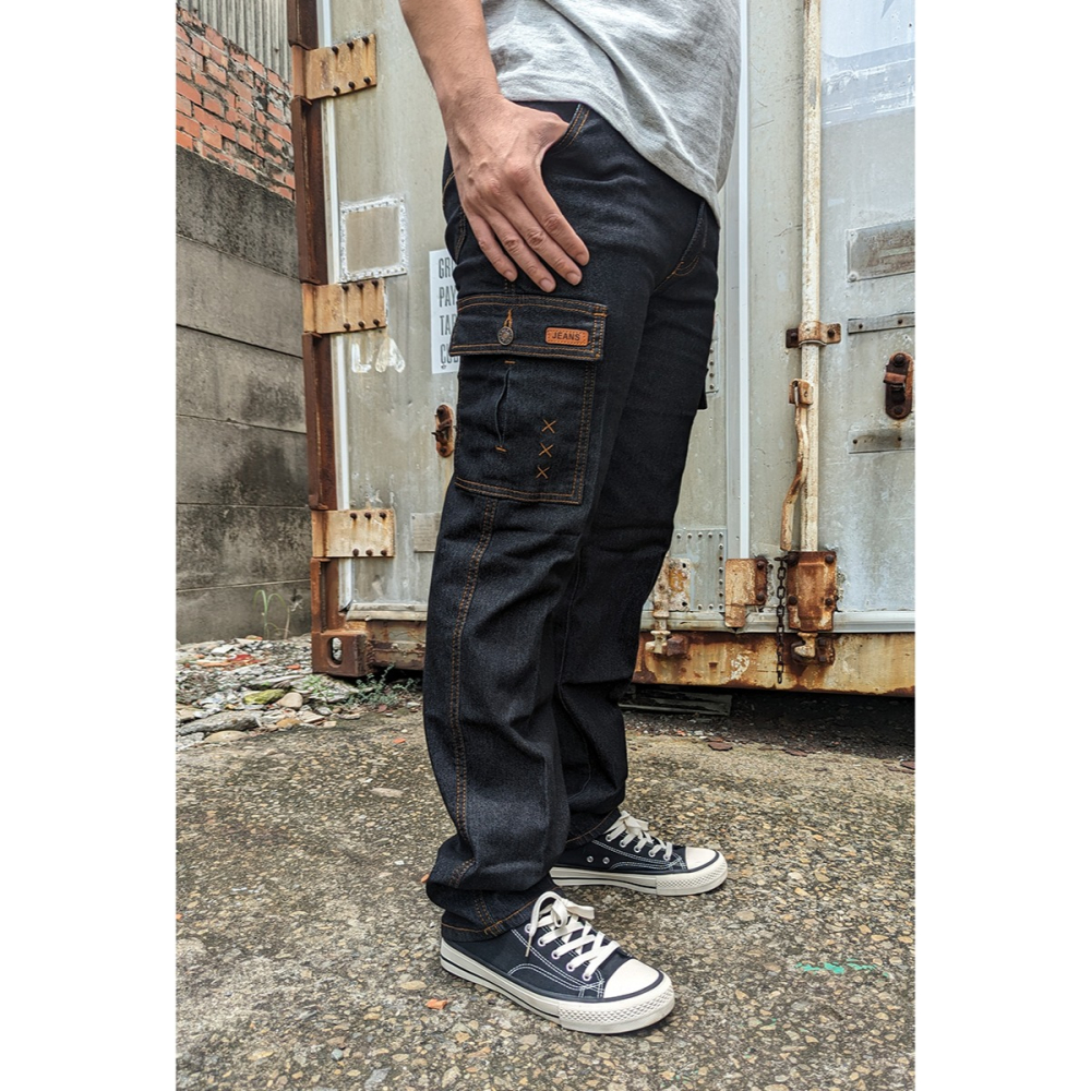 小工廠【5355】牛仔工作褲 多口袋 彈力 伸縮 耐磨-細節圖4