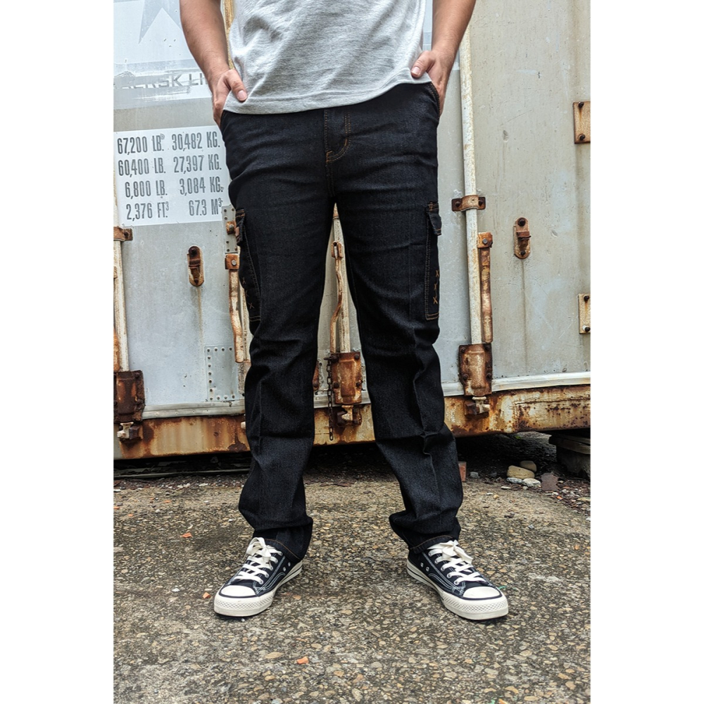 小工廠【5355】牛仔工作褲 多口袋 彈力 伸縮 耐磨-細節圖6