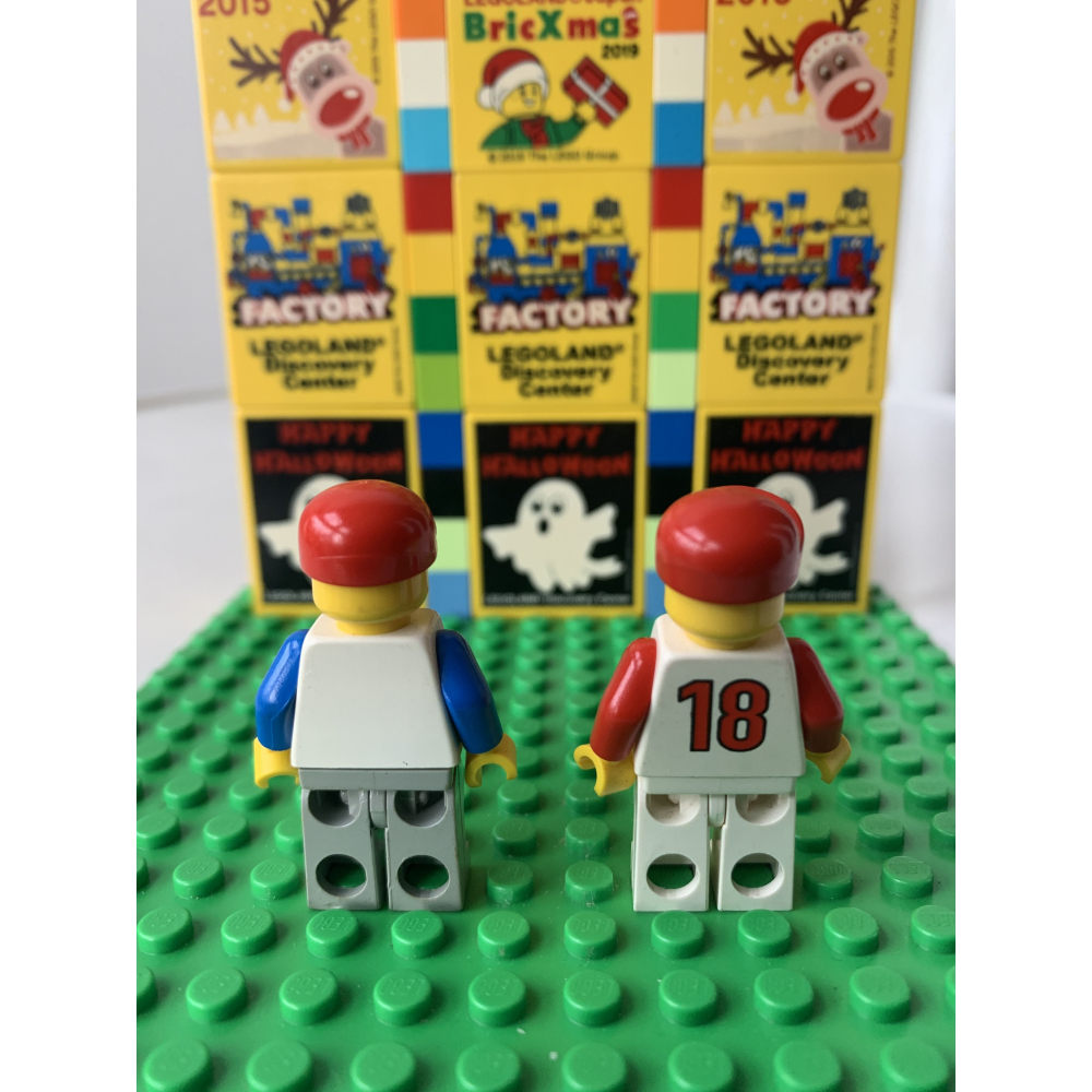 二手 樂高 LEGO 城市 線條衣 足球 人偶兩隻 經典-細節圖3