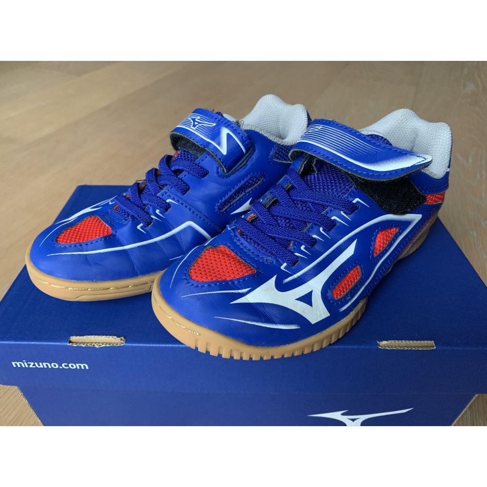 二手 Mizuno 藍色 黏帶 CUBAMBI STAR 兒童 桌球鞋 止滑-細節圖2
