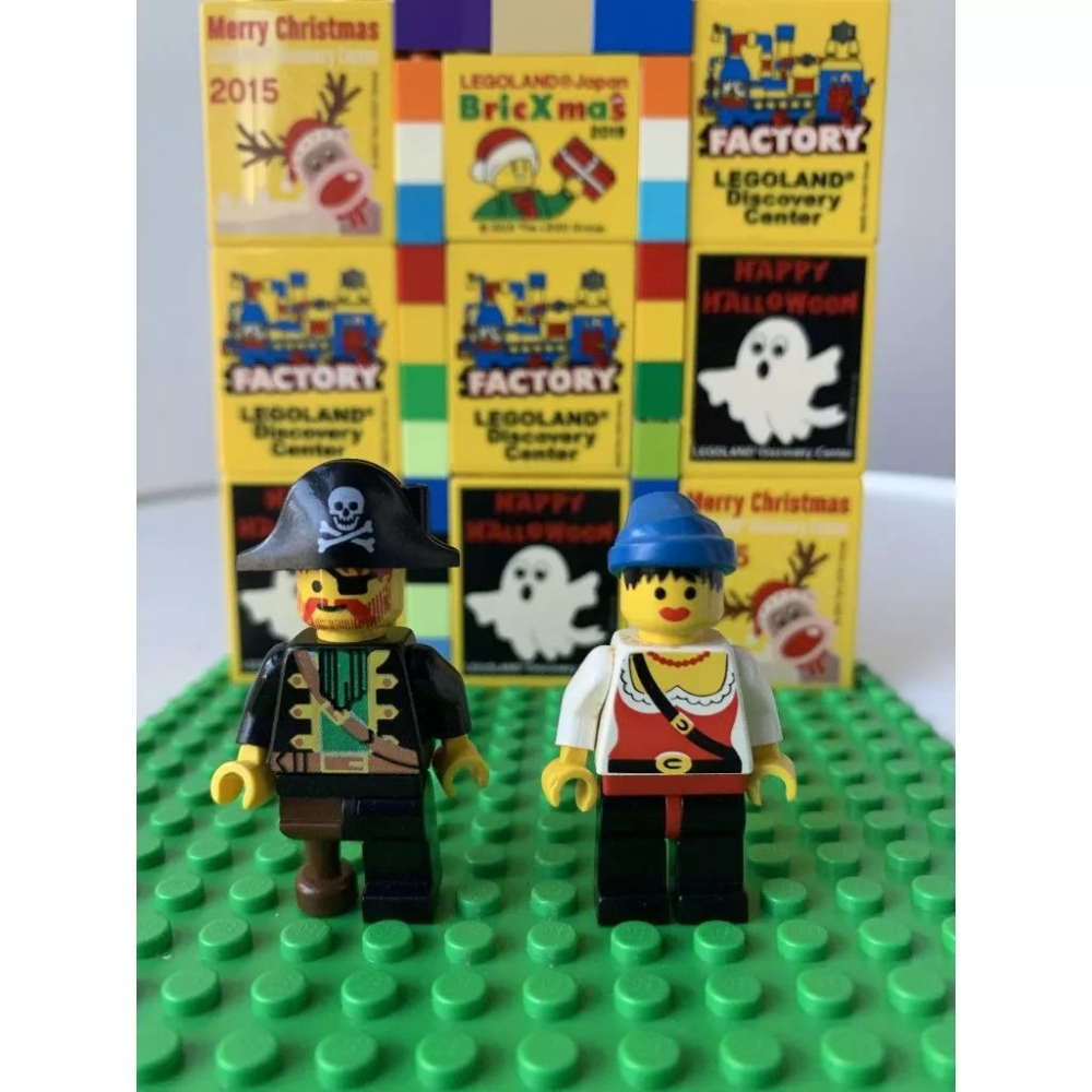 二手 樂高 LEGO 海盜 人偶 船長 女人 兩隻 含地圖 鸚鵡-細節圖2