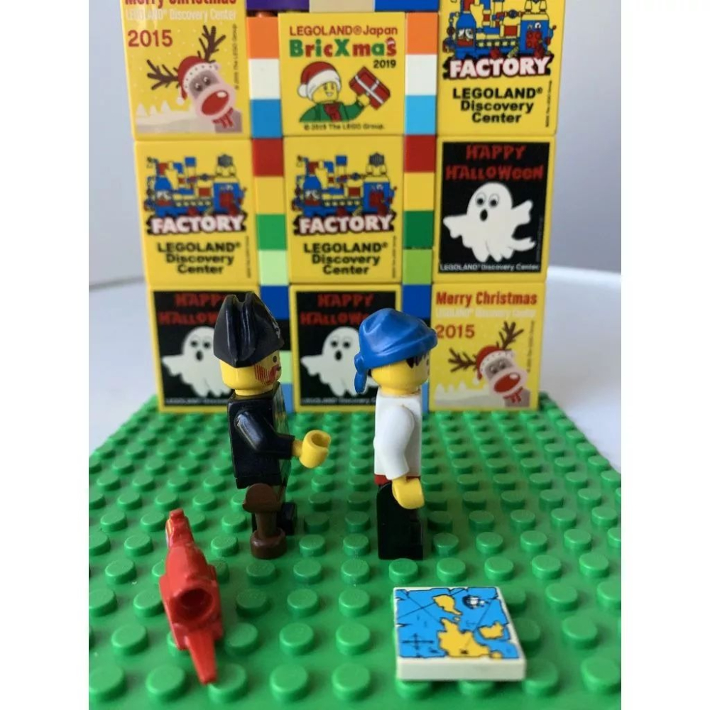 二手 樂高 LEGO 海盜 人偶 船長 女人 兩隻 含地圖 鸚鵡-細節圖4