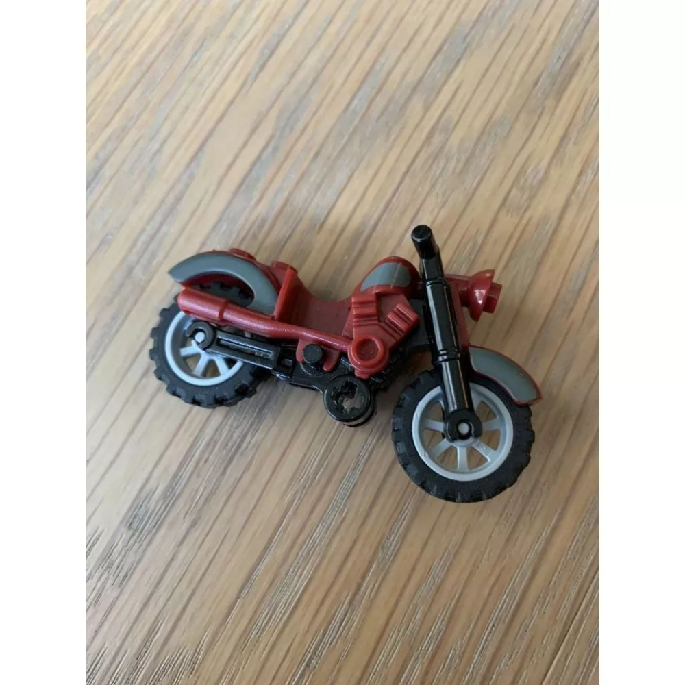 二手 樂高 LEGO 暗紅色 重機 機車-細節圖3