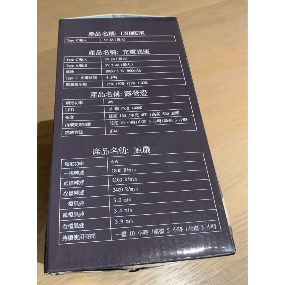 戶外露營風扇燈組 SP-2609 充電風扇 露營燈 夜燈-細節圖2