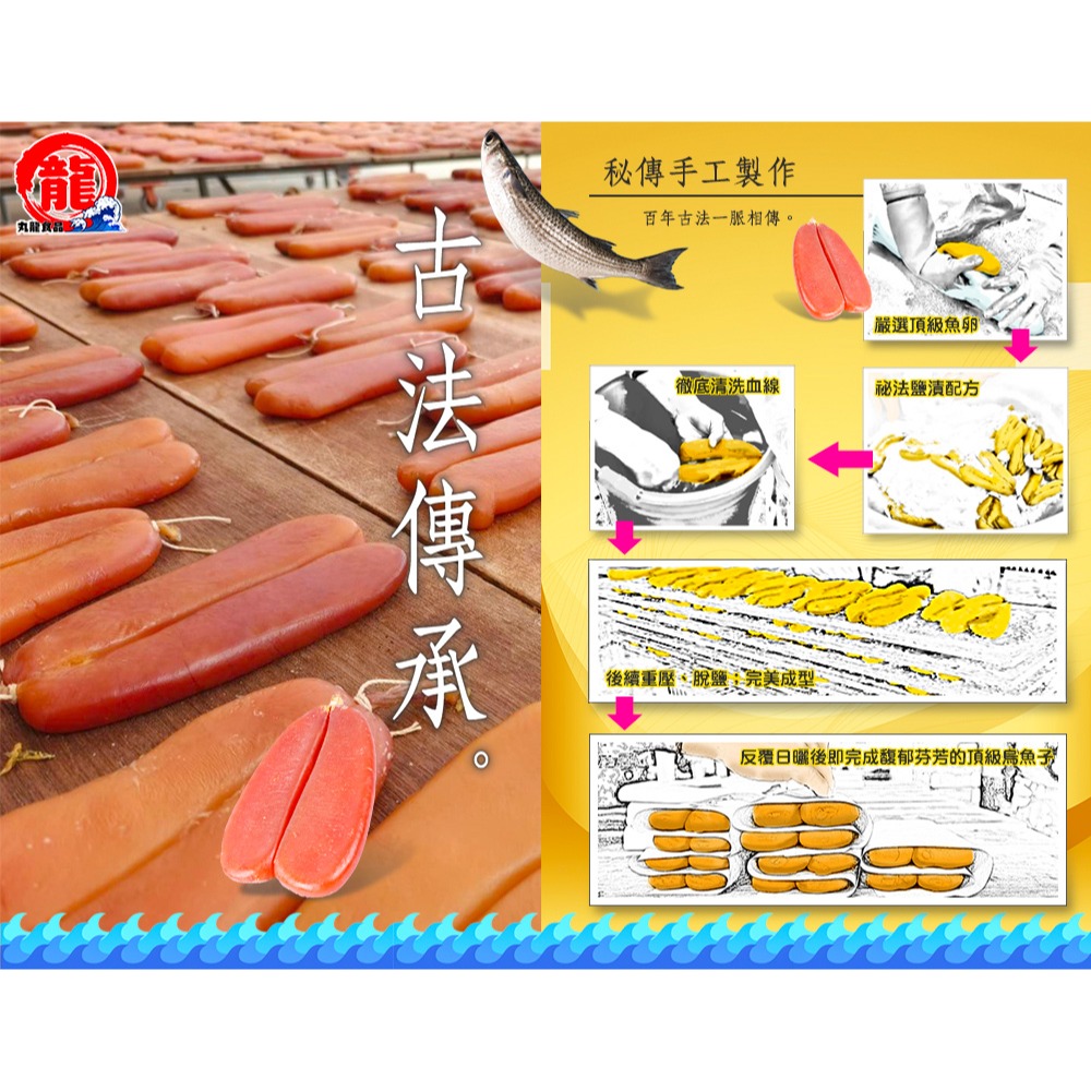 丸龍食品 旗艦旗野生烏魚子禮盒(5兩二片)-細節圖5