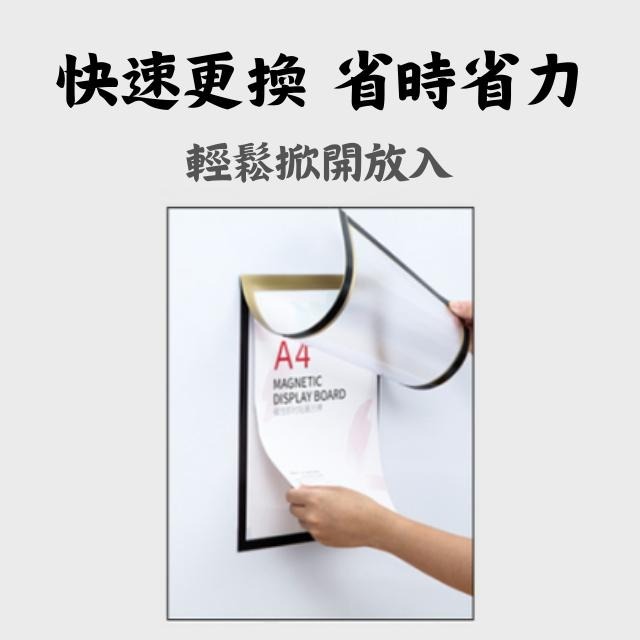 [亮面/磨砂/木紋] 磁性展示貼 相框 磁鐵相框 A2A3A4磁性相框 磁吸相框 相片框 告示牌 壁貼 照片相框-細節圖3