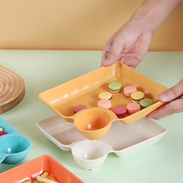 [新品上架] 水餃盤 分格餐盤 分隔餐盤 一入 吐骨盤 分格盤 分菜盤 餃子盤 吐骨碟 造型餐盤 可愛餐盤-細節圖6