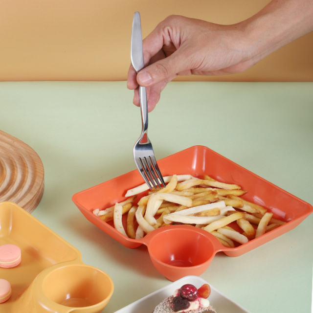 [新品上架] 水餃盤 分格餐盤 分隔餐盤 一入 吐骨盤 分格盤 分菜盤 餃子盤 吐骨碟 造型餐盤 可愛餐盤-細節圖7