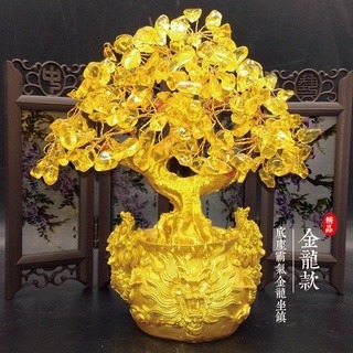 黃水晶發財樹 (不含底座)-細節圖2