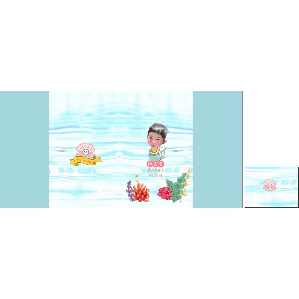 藍底小美人魚