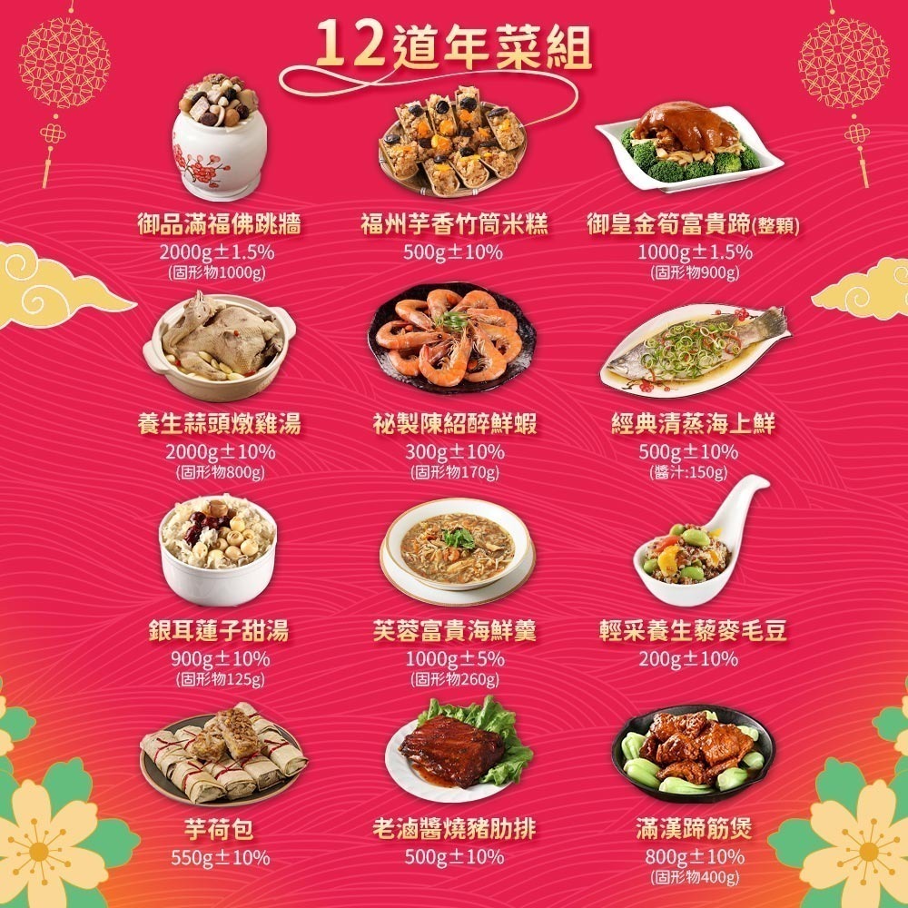 【愛上功夫年菜】金蛇納財12道年菜組(10菜2湯_佛跳牆/醉蝦/米糕/雞湯) #預購#年菜 #年夜飯#團圓飯-細節圖3