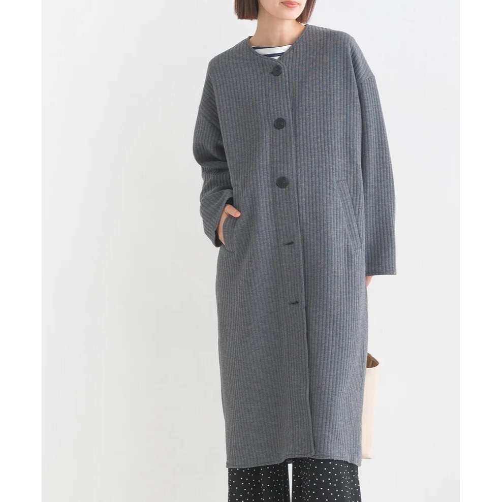 日本品牌OMNES無領長版外套-細節圖5