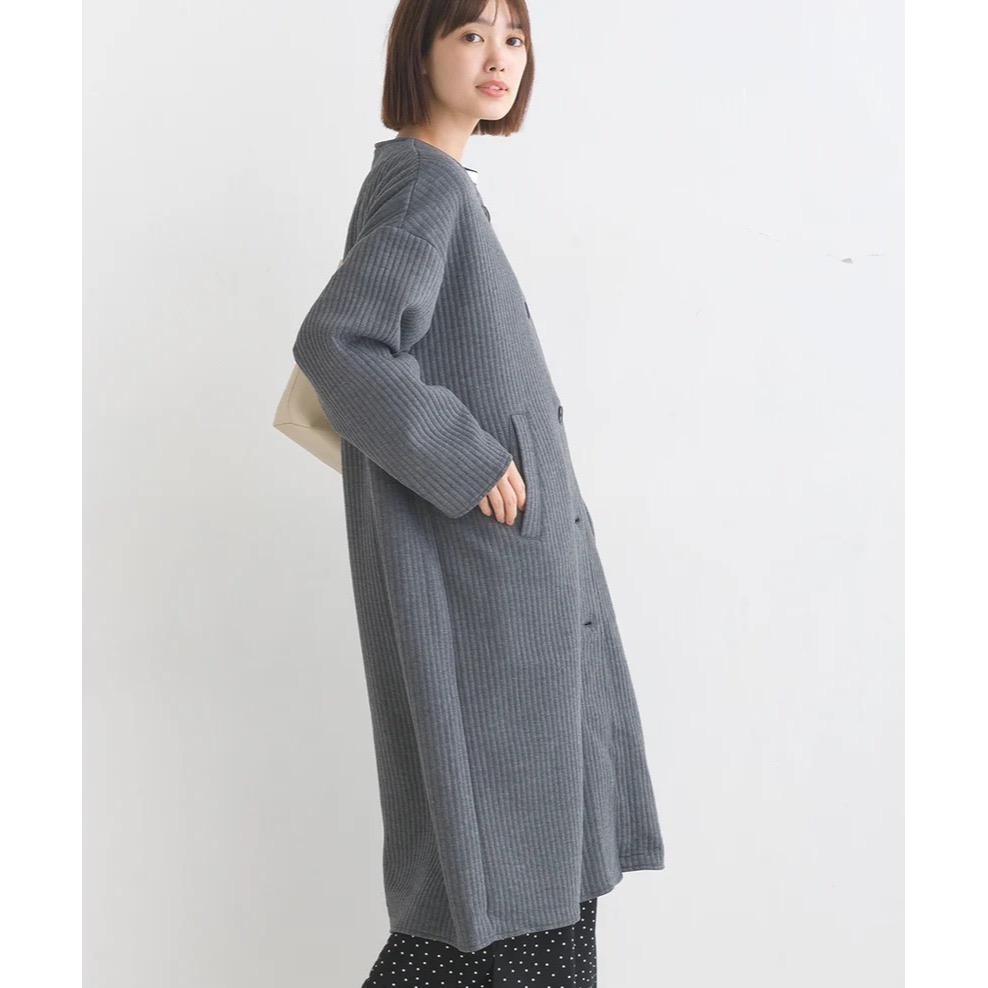 日本品牌OMNES無領長版外套-細節圖6