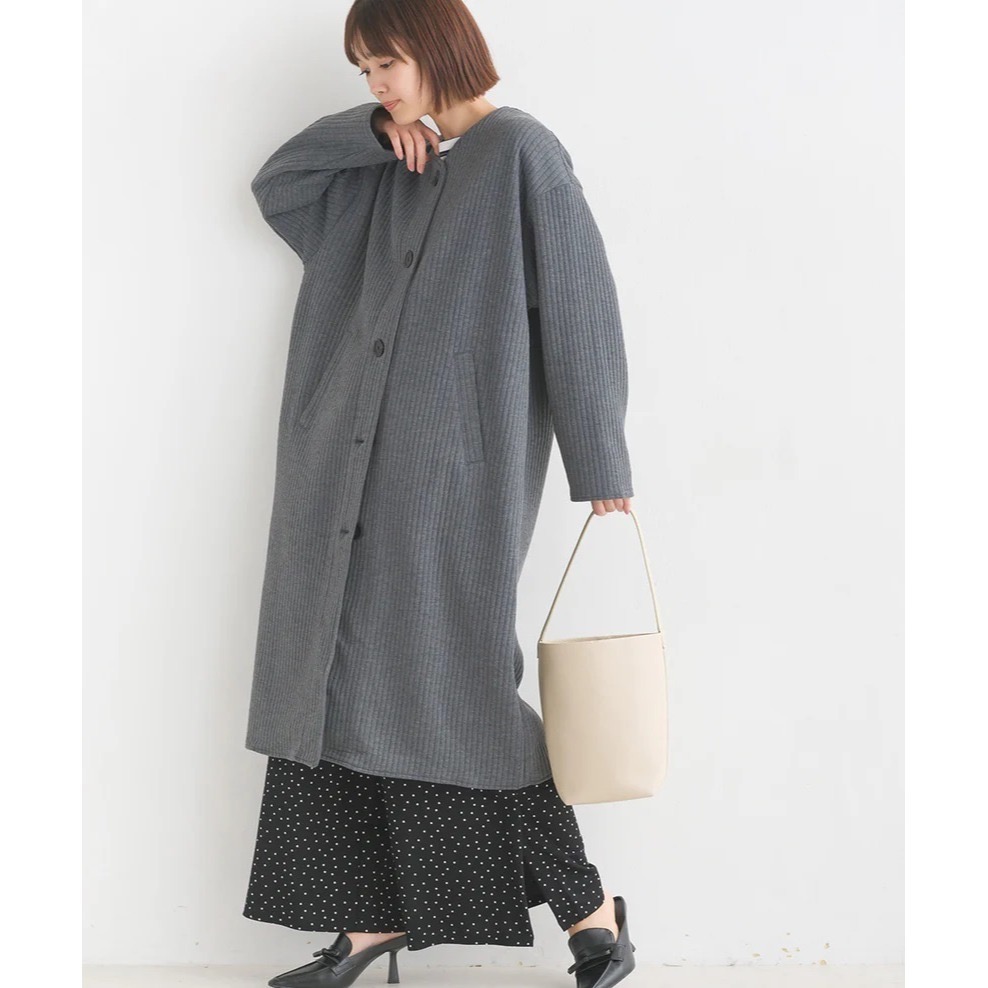 日本品牌OMNES無領長版外套-細節圖8