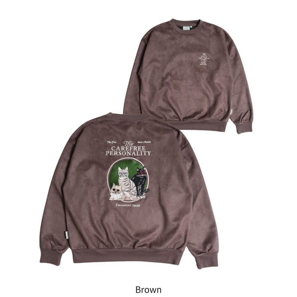 《全新現貨正品》日本POWER TO THE PEOPLE眼鏡貓絨面刺繡衛衣-男女適用フェイクスウェードＣＡＴスウェット-規格圖10