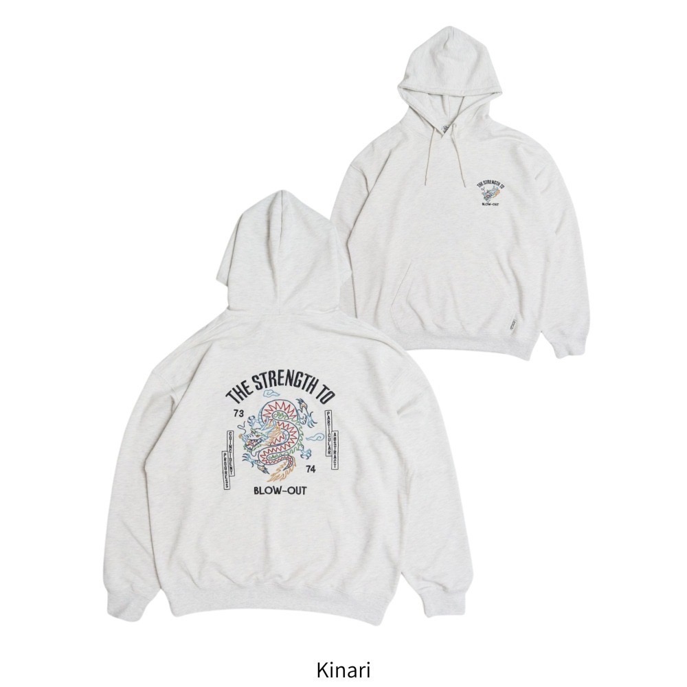 《全新現貨正品》日本POWER TO THE PEOPLE大龍刺繡連帽T-男女適用-龍刺繍パーカー-細節圖7