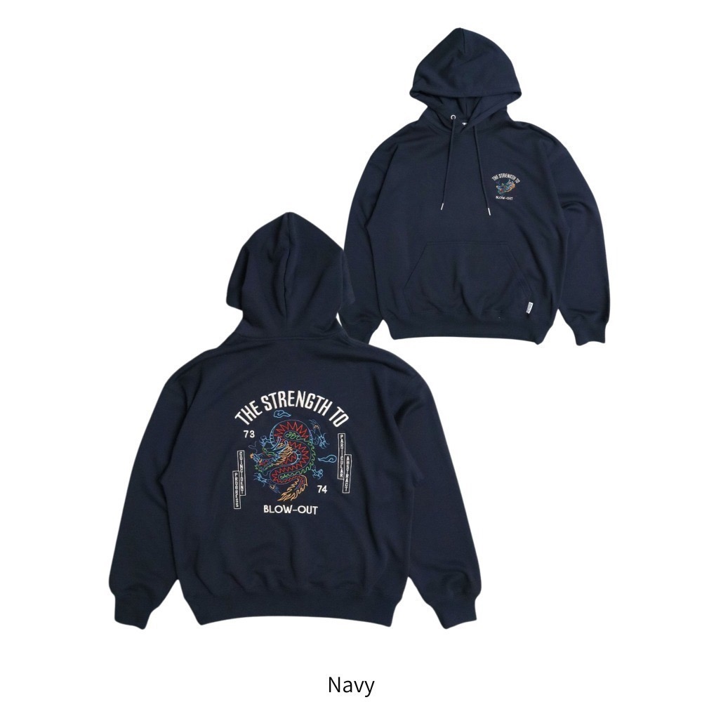 《全新現貨正品》日本POWER TO THE PEOPLE大龍刺繡連帽T-男女適用-龍刺繍パーカー-細節圖10