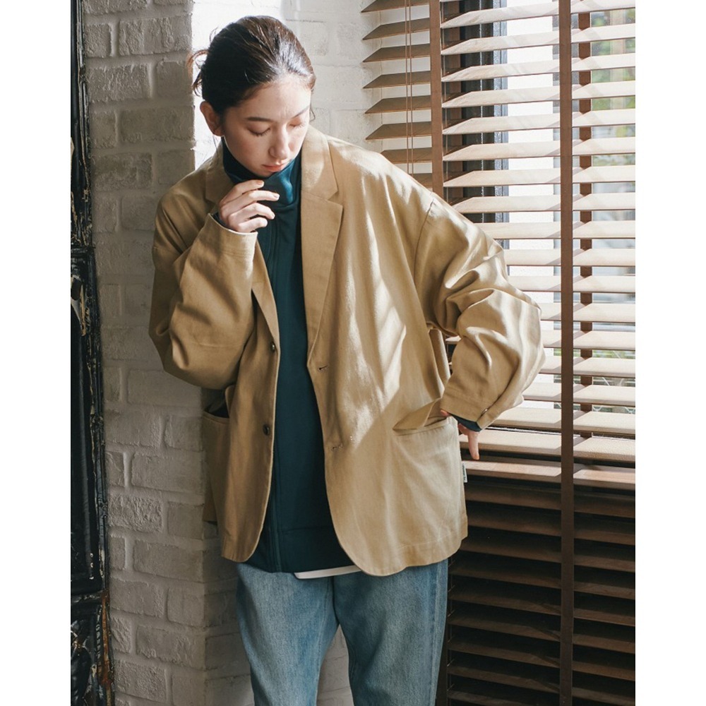 《全新現貨正品》日本POWER TO THE PEOPLE寬版斜紋剪裁外套-男女適用-オーバーサイズテーラードジャケット-細節圖10