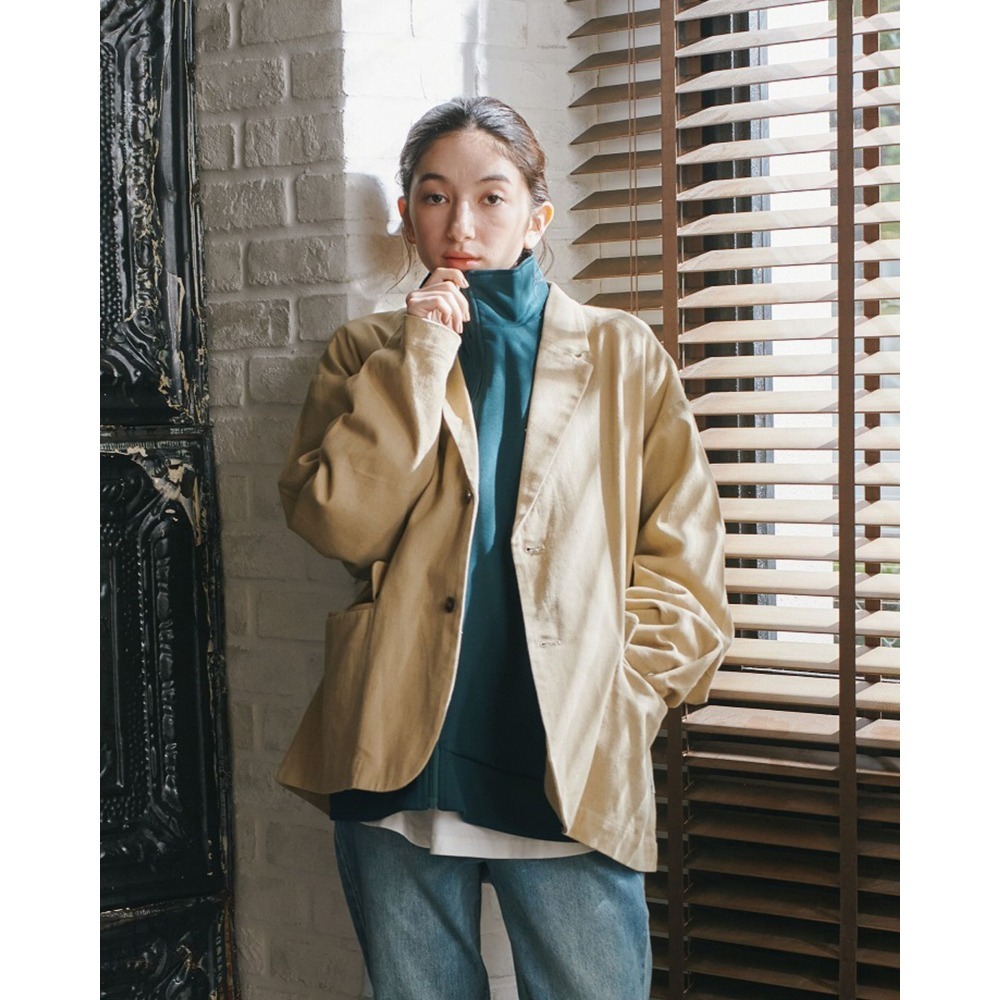 《全新現貨正品》日本POWER TO THE PEOPLE寬版斜紋剪裁外套-男女適用-オーバーサイズテーラードジャケット-細節圖11