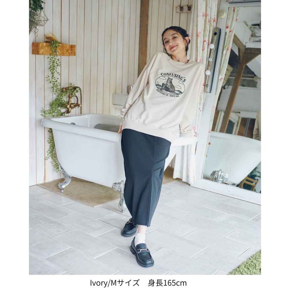 《全新現貨正品》日本POWER TO THE PEOPLE 美國短毛貓刺繡衛衣-男女適用-猫柄の フロント刺繍スウェット-細節圖2