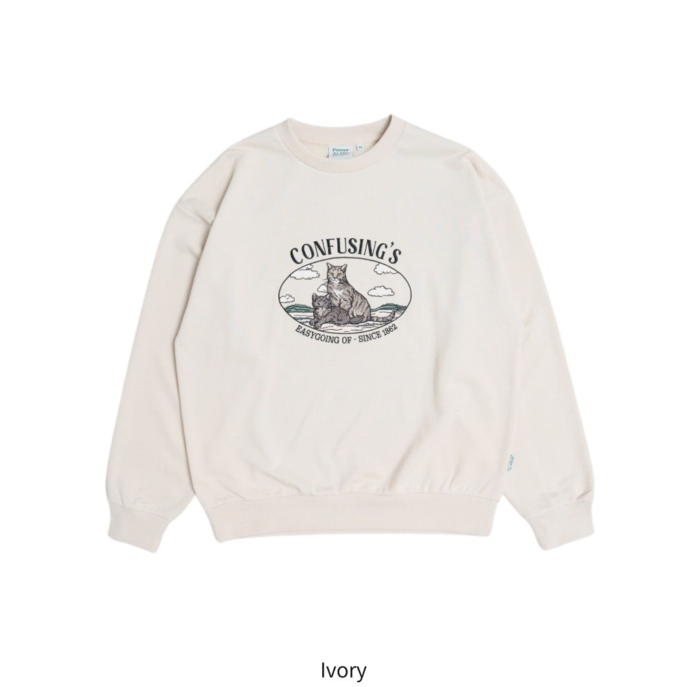 《全新現貨正品》日本POWER TO THE PEOPLE 美國短毛貓刺繡衛衣-男女適用-猫柄の フロント刺繍スウェット-細節圖4