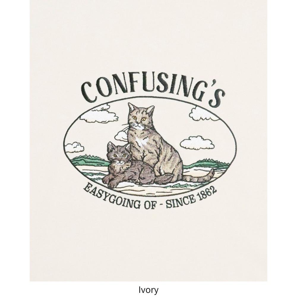 《全新現貨正品》日本POWER TO THE PEOPLE 美國短毛貓刺繡衛衣-男女適用-猫柄の フロント刺繍スウェット-細節圖5