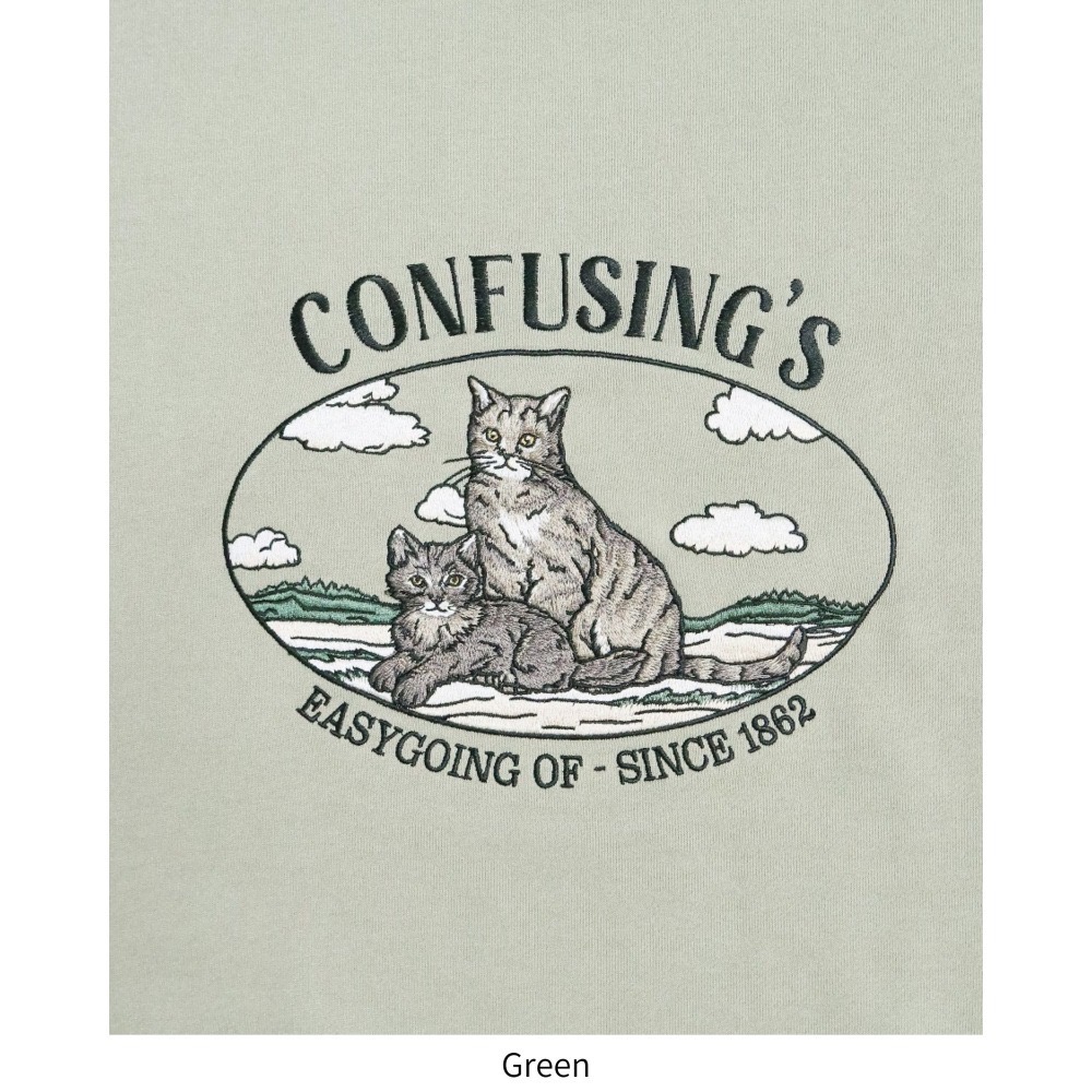 《全新現貨正品》日本POWER TO THE PEOPLE 美國短毛貓刺繡衛衣-男女適用-猫柄の フロント刺繍スウェット-細節圖8