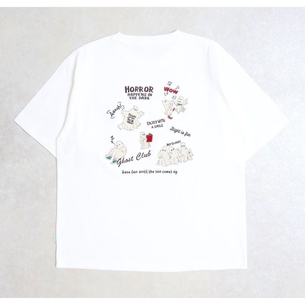 《2025夏季全新現貨正品》日本POWER TO THE PEOPLE-燦爛的鬼怪刺繡短袖T恤-男女適用-細節圖5