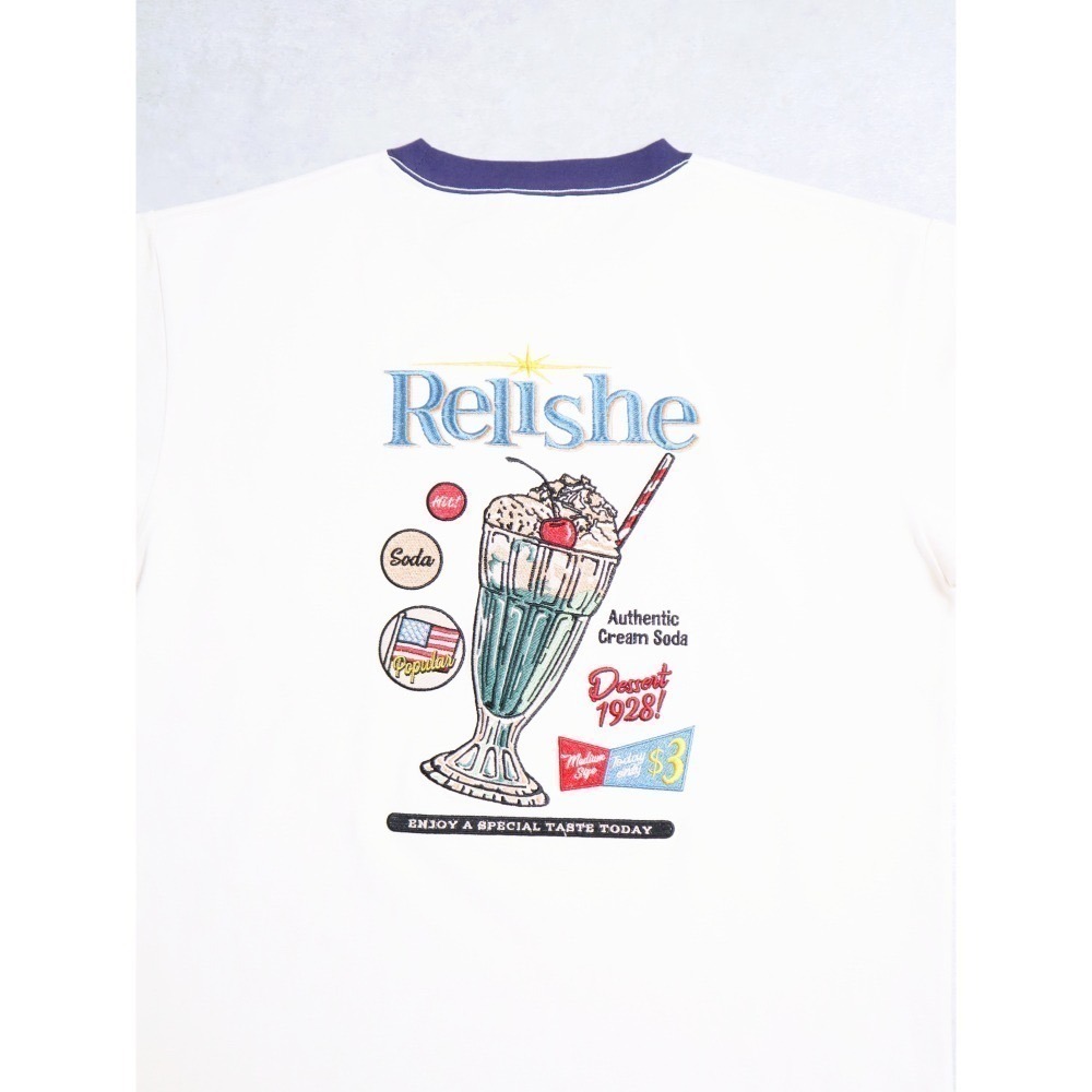 《2025夏季全新現貨正品》日本POWER TO THE PEOPLE-冰淇淋蘇打刺繡短袖T恤-男女適用-細節圖4