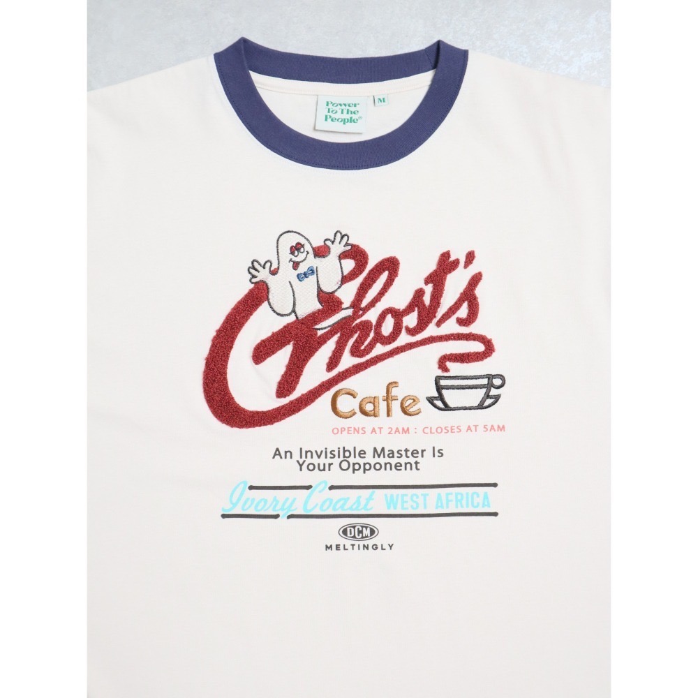 《2025夏季全新現貨正品》日本POWER TO THE PEOPLE-鬼怪咖啡刺繡短袖T恤-男女適用-細節圖9