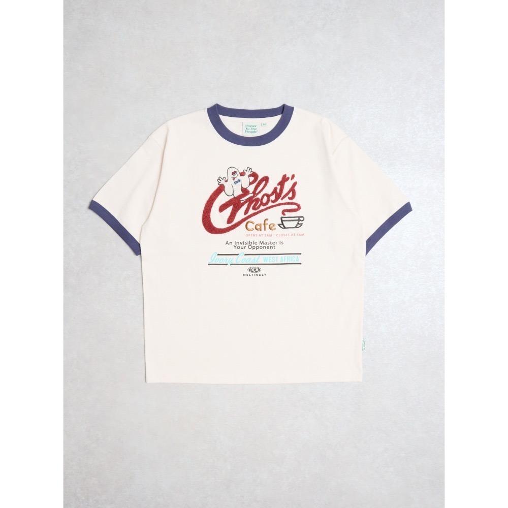《2025夏季全新現貨正品》日本POWER TO THE PEOPLE-鬼怪咖啡刺繡短袖T恤-男女適用-細節圖11