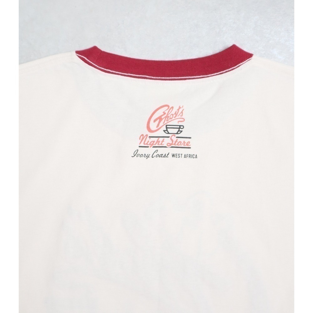 《2025夏季全新現貨正品》日本POWER TO THE PEOPLE-鬼怪咖啡刺繡短袖T恤-男女適用-細節圖5