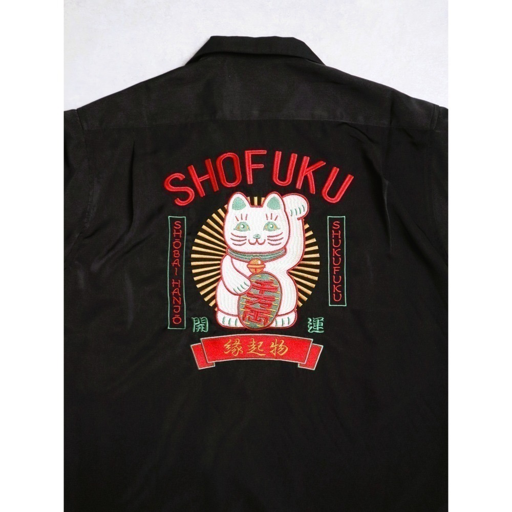 《全新現貨正品》日本POWER TO THE PEOPLE-JAPAN系列-招き猫刺繡開襟襯衫-男女適用-細節圖5