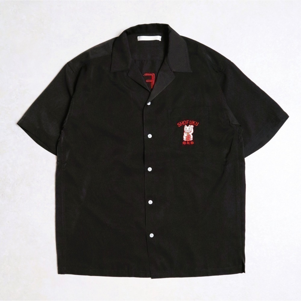 《全新現貨正品》日本POWER TO THE PEOPLE-JAPAN系列-招き猫刺繡開襟襯衫-男女適用-細節圖6