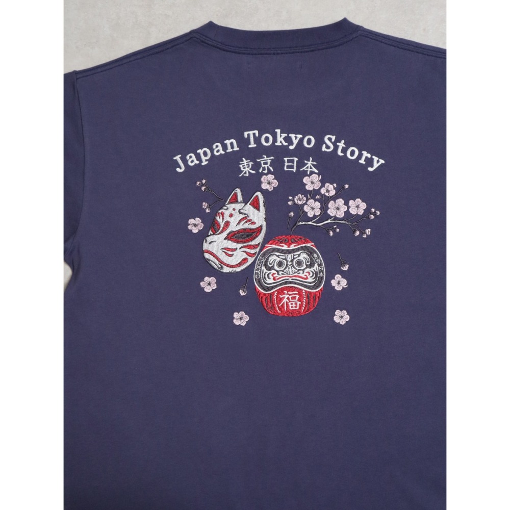 《全新現貨正品》日本POWER TO THE PEOPLE-達摩和狐狸面具刺繡短袖T恤-男女適用-細節圖6