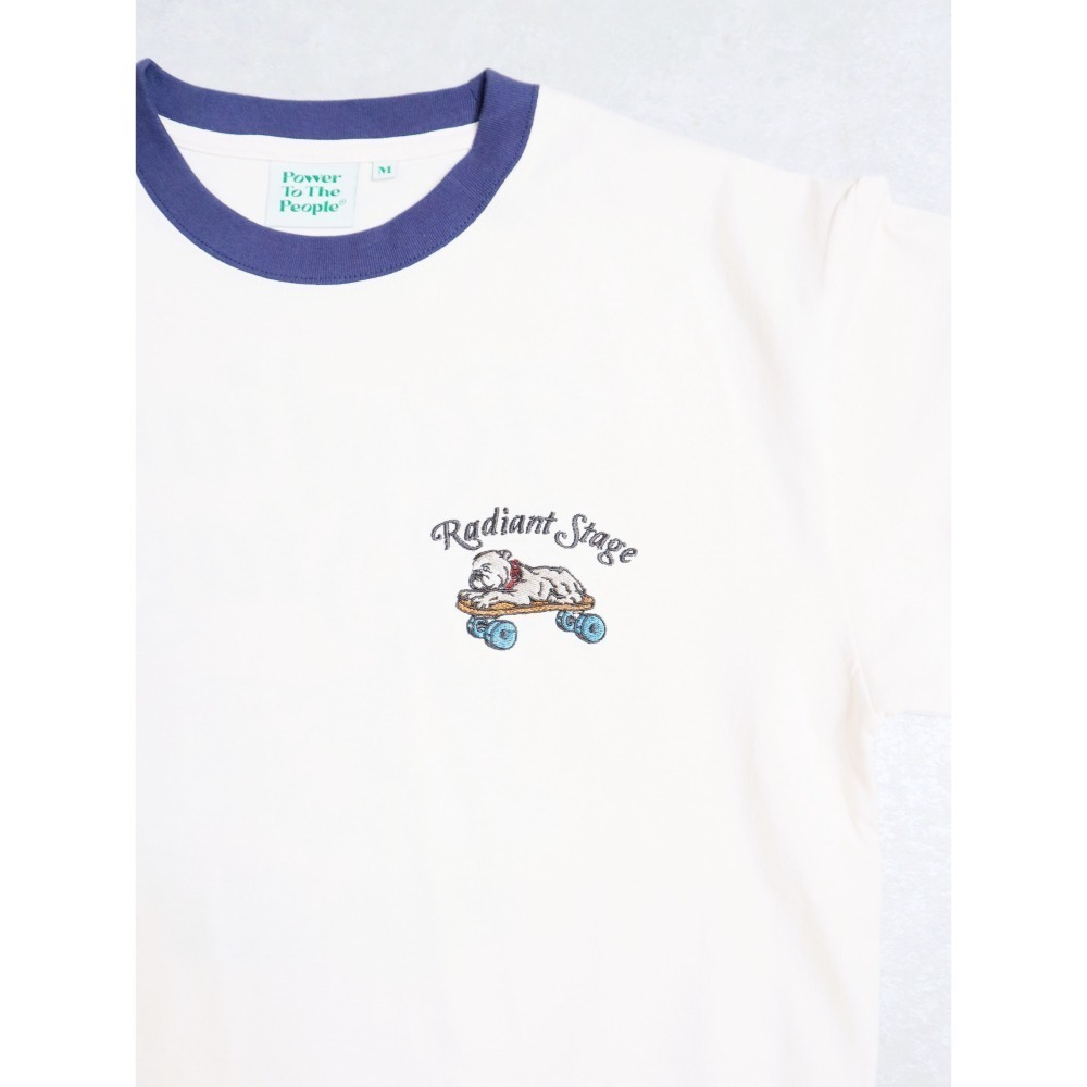 《全新現貨正品》日本POWER TO THE PEOPLE-溜滑板的鬥牛犬刺繡短袖T恤-男女適用-細節圖2