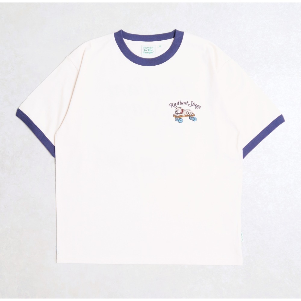 《全新現貨正品》日本POWER TO THE PEOPLE-溜滑板的鬥牛犬刺繡短袖T恤-男女適用-細節圖4